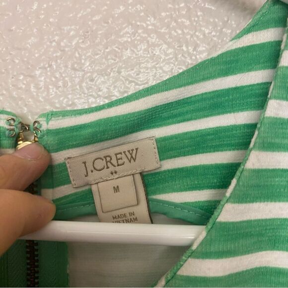 J. Crew Daybreak kelly Green Stripe Fit Flare Dress sleeveless preppy cotton M - Picture 10 of 11